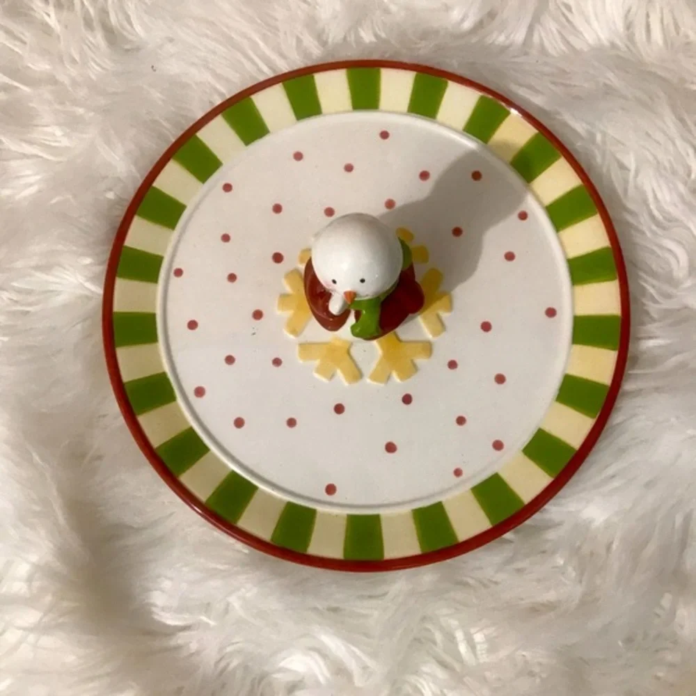 Ceramic Snowman Snack/Appetizer Plate